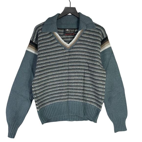 Renee Tener Outlander 100%‎ Wool Sweater V-Neck Pullover Made in Hong Kong M - Picture 2 of 8